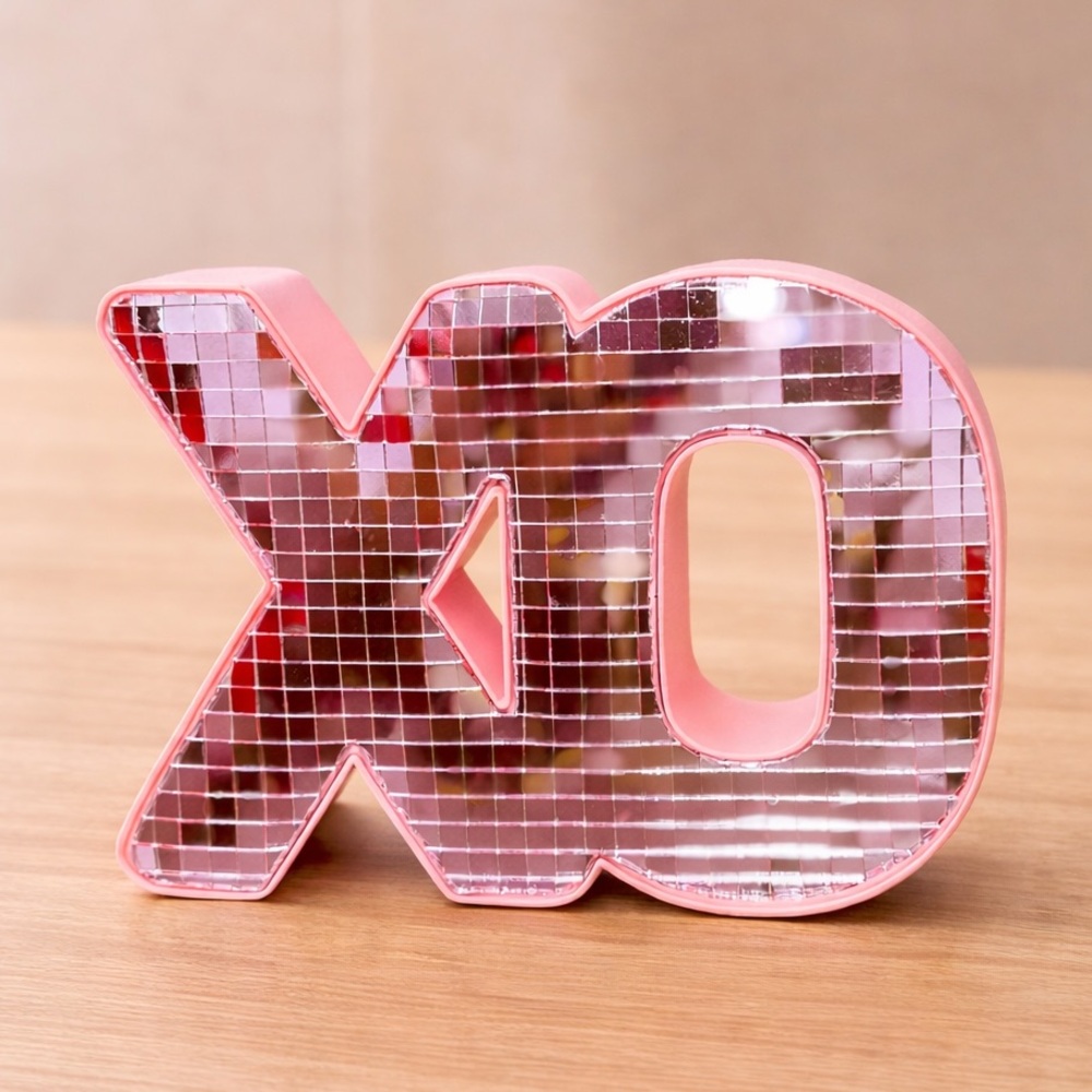 Target Spritz Valentine’s Day Pink Disco Ball “XO” Tabletop Decoration